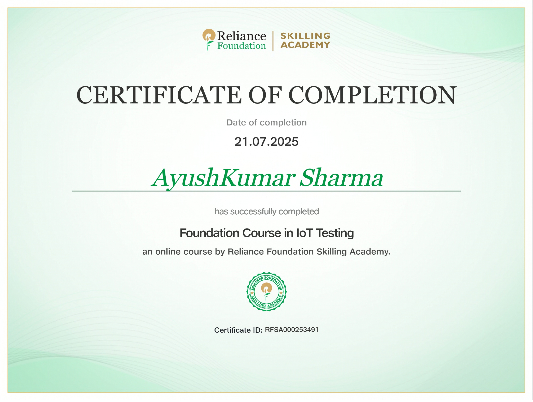 IoT Certificate